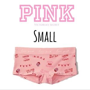 5/$25 VS PINK Boyshort Holiday Panty Small